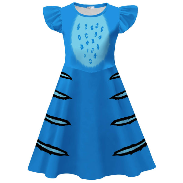 Kid Girl Anime K-Pop: Demon Hunters Tiger Cosplay Costume Blue Dress Bag - AwwwCos