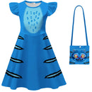 Kid Girl Anime K-Pop: Demon Hunters Tiger Cosplay Costume Blue Dress Bag - AwwwCos