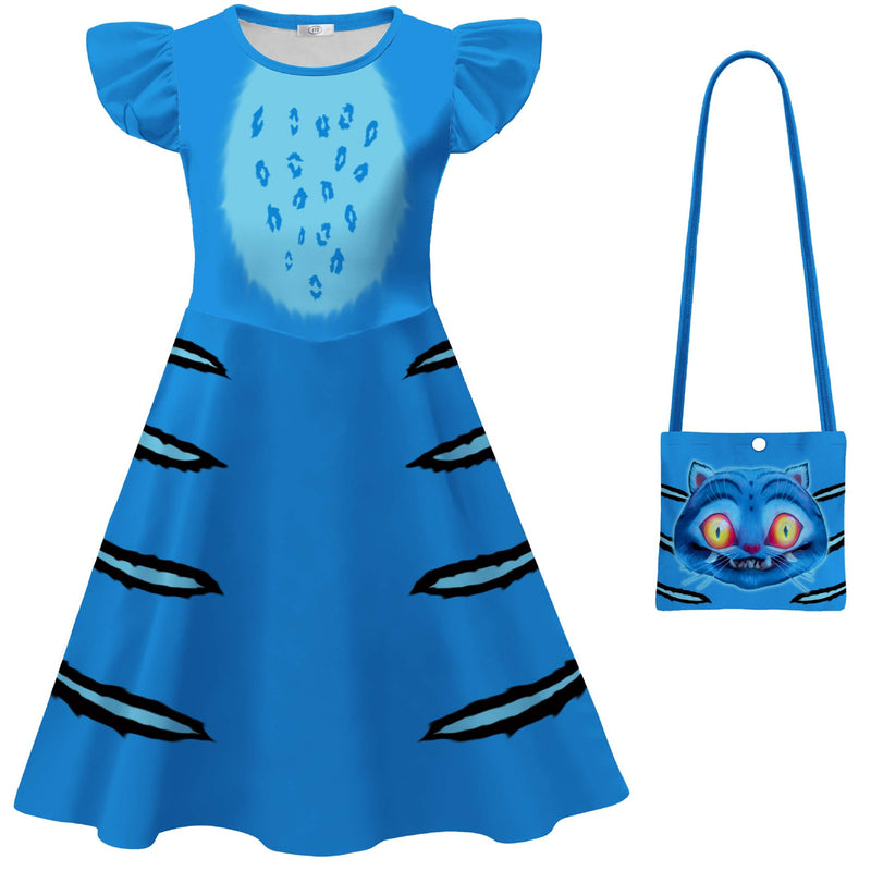 Kid Girl Anime K-Pop: Demon Hunters Tiger Cosplay Costume Blue Dress Bag - AwwwCos