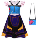 Kid Girl Anime K-Pop: Demon Hunters Zoey Cosplay Costume Blue Dress Bag - AwwwCos
