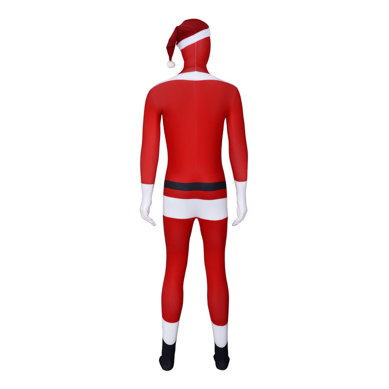 Kids Adult Christmas Santa Claus Cosplay Costume Elastic Jumpsuit Hat - AwwwCos