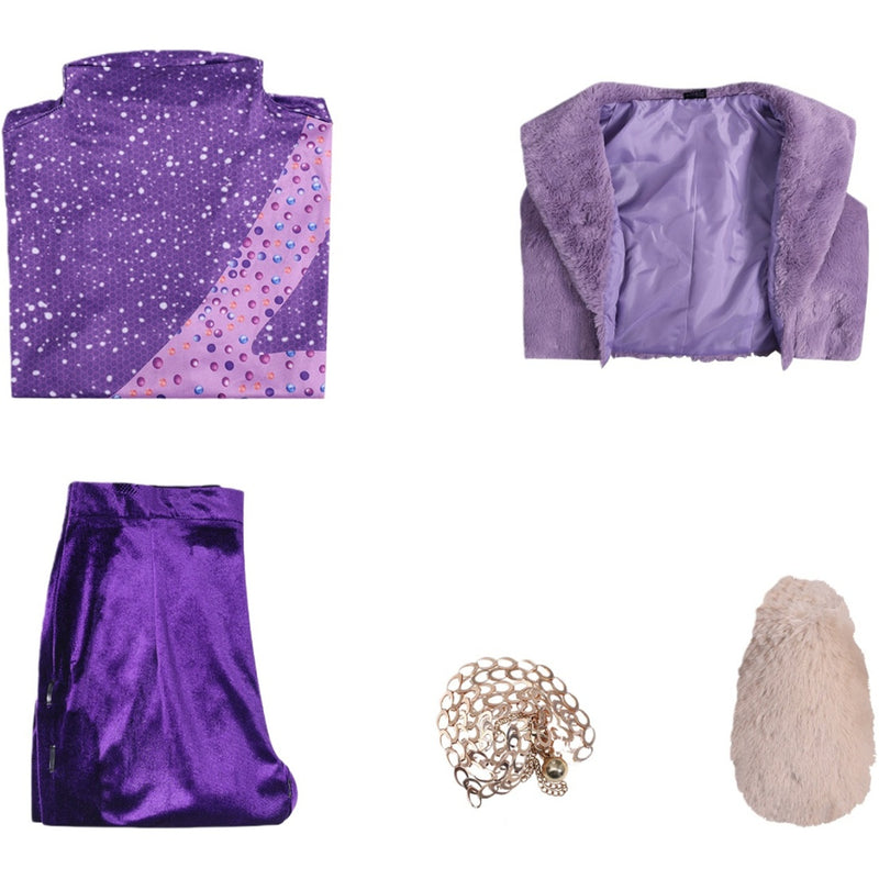 Kids Adult Girls Film Rise of the Non-Mammalians Gazelle Cosplay Purple Costume - AwwwCos