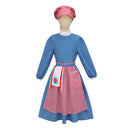 Kids American Girl Kirsten Larson Cosplay Costume Blue Polka Dot Dress Red Hat - AwwwCos