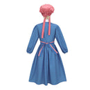 Kids American Girl Kirsten Larson Cosplay Costume Blue Polka Dot Dress Red Hat - AwwwCos