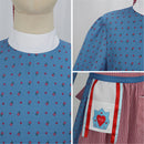 Kids American Girl Kirsten Larson Cosplay Costume Blue Polka Dot Dress Red Hat - AwwwCos