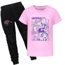 Kids Anime K-Pop Demon Hunters Cosplay Costume Cotton T-Shirt Pants - AwwwCos