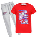 Kids Anime K-Pop Demon Hunters Cosplay Costume Cotton T-Shirt White Pants - AwwwCos