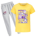 Kids Anime K-Pop Demon Hunters Cosplay Costume Cotton T-Shirt White Pants - AwwwCos