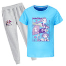 Kids Anime K-Pop Demon Hunters Cosplay Costume Cotton T-Shirt White Pants - AwwwCos