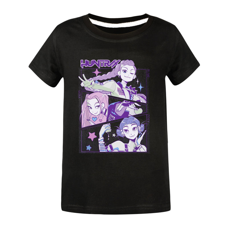 Kids Anime K-Pop Demon Hunters Cosplay Costume Short Sleeve T-Shirt - AwwwCos