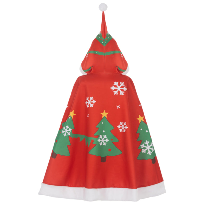 Kids Boys Girls Christmas Santa Claus Cosplay Costume Performance Cloak Shawl