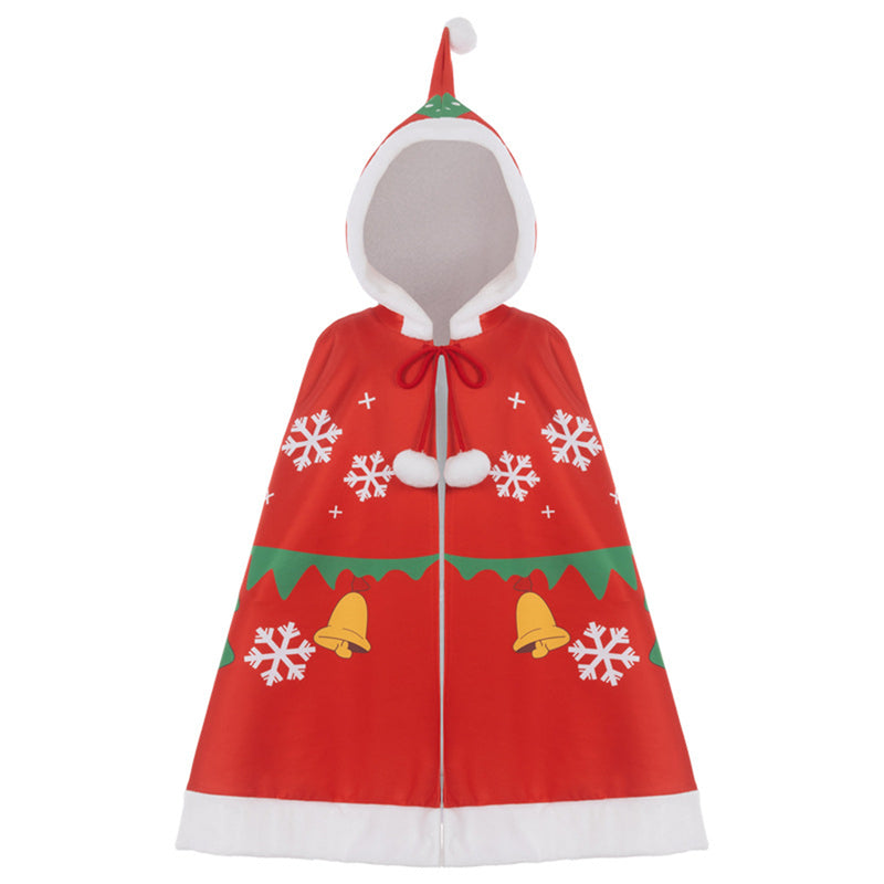 Kids Boys Girls Christmas Santa Claus Cosplay Costume Performance Cloak Shawl