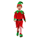 Kids Boys Santa Claus Elf Cosplay Costume Christmas Velvet Dress Hat Shoes