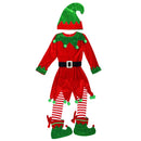 Kids Boys Santa Claus Elf Cosplay Costume Christmas Velvet Dress Hat Shoes