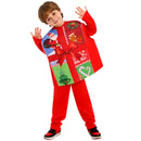 Kids Christmas Gift Box Cosplay Costume Printed Vest Red Jumpsuit