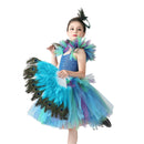Kids Flower Girl Tutu Deluxe Peacock Dress for Wedding Party - AwwwCos