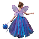Kids Forest Elf Cosplay Tutu Blue Gown Flower Girls Dress for Wedding - AwwwCos