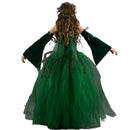 Kids Forest Elf Cosplay Tutu Green Gown Flower Girls Dress for Wedding - AwwwCos