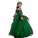 Kids Forest Elf Cosplay Tutu Green Gown Flower Girls Dress for Wedding - AwwwCos