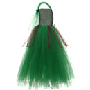 Kids Forest Elf Cosplay Tutu Green Gown Flower Girls Dress for Wedding - AwwwCos