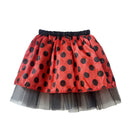 Kids Girls 80s Theme Party Fancy Dot Dress Casual Elasticated Tulle Trim Skirt