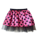 Kids Girls 80s Theme Party Fancy Dot Dress Casual Elasticated Tulle Trim Skirt