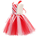 Kids Girls Christmas Candy Cosplay Costume knitted Tutu Dress Hairband Socks - AwwwCos