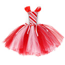 Kids Girls Christmas Candy Cosplay Costume knitted Tutu Dress Hairband Socks - AwwwCos