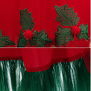 Kids Girls Christmas Cosplay Costume Sequin Green Leaf Embroidery Tutu Dress - AwwwCos