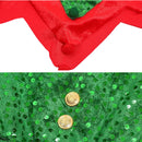 Kids Girls Christmas Elf Cosplay Costume Sequin Velvet Dress Hat Socks - AwwwCos