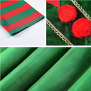 Kids Girls Christmas Elf Cosplay Costume Velvet Dress Pointed Hat Socks - AwwwCos