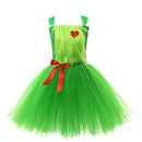 Kids Girls Christmas Green Costume Ballet Tutu Dance Dress Plush Hairband Leg Warmer - AwwwCos
