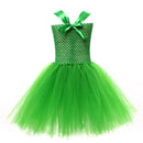 Kids Girls Christmas Green Costume Ballet Tutu Dance Dress Plush Hairband Leg Warmer - AwwwCos