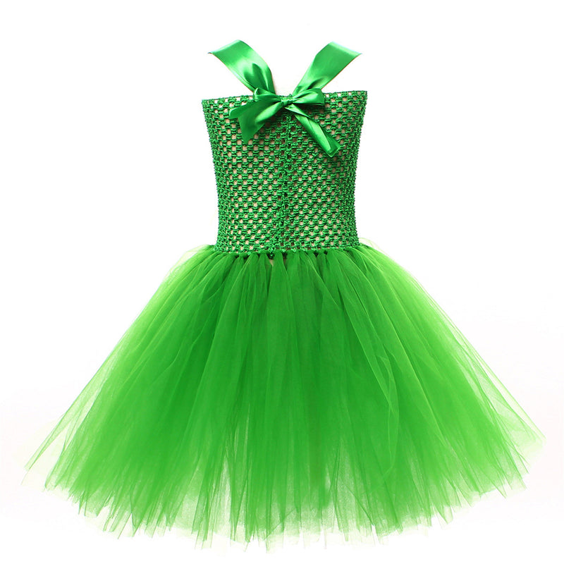 Kids Girls Christmas Green Costume Ballet Tutu Dance Dress Plush Hairband Leg Warmer - AwwwCos