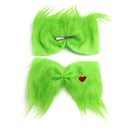 Kids Girls Christmas Green Costume Ballet Tutu Dance Dress Plush Hairband Leg Warmer - AwwwCos