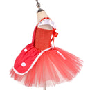 Kids Girls Christmas Mushroom Cosplay Costume knitted Tutu Polka Dot Dress Hat