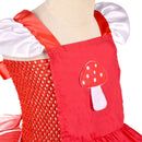Kids Girls Christmas Mushroom Cosplay Costume knitted Tutu Polka Dot Dress Hat