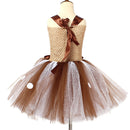 Kids Girls Christmas Party Deer Cosplay Costume Sequin Tutu Dress Antler Hairband - AwwwCos