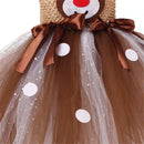 Kids Girls Christmas Party Deer Cosplay Costume Sequin Tutu Dress Antler Hairband - AwwwCos