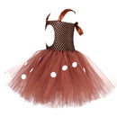 Kids Girls Christmas Party Deer Cosplay Costume Tutu Dress Antler Hairband - AwwwCos