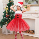 Kids Girls Christmas Santa Claus Cosplay Costume knitted Tutu Dress Hat Socks - AwwwCos