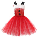 Kids Girls Christmas Santa Claus Cosplay Costume knitted Tutu Dress Hat Socks - AwwwCos