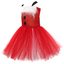 Kids Girls Christmas Santa Claus Cosplay Costume knitted Tutu Dress Hat Socks - AwwwCos