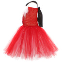 Kids Girls Christmas Santa Claus Cosplay Costume knitted Tutu Dress Hat Socks - AwwwCos