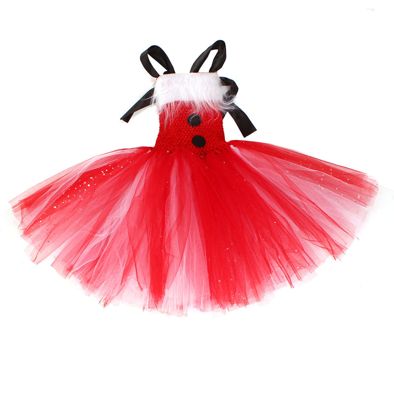 Kids Girls Christmas Santa Claus Cosplay Costume knitted Tutu Dress Hat Socks - AwwwCos