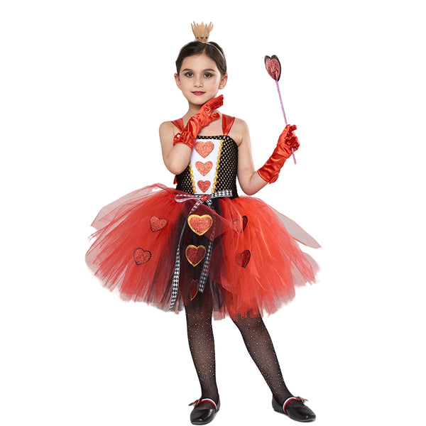 Kids Girls Clown Costume Halloween Cosplay Dress Up Circus Outfit