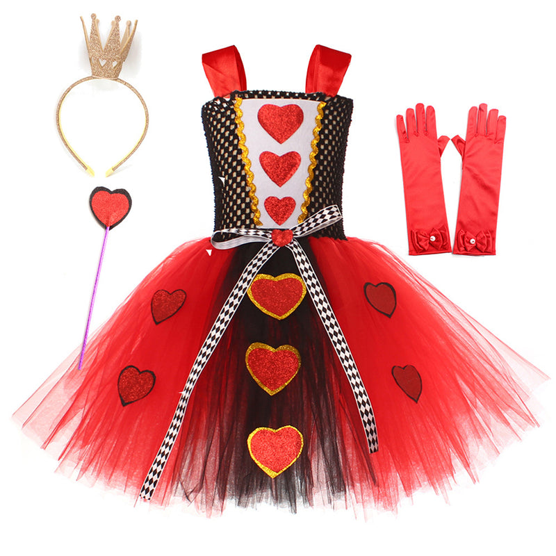 Kids Girls Clown Costume Halloween Cosplay Dress Up Circus Outfit