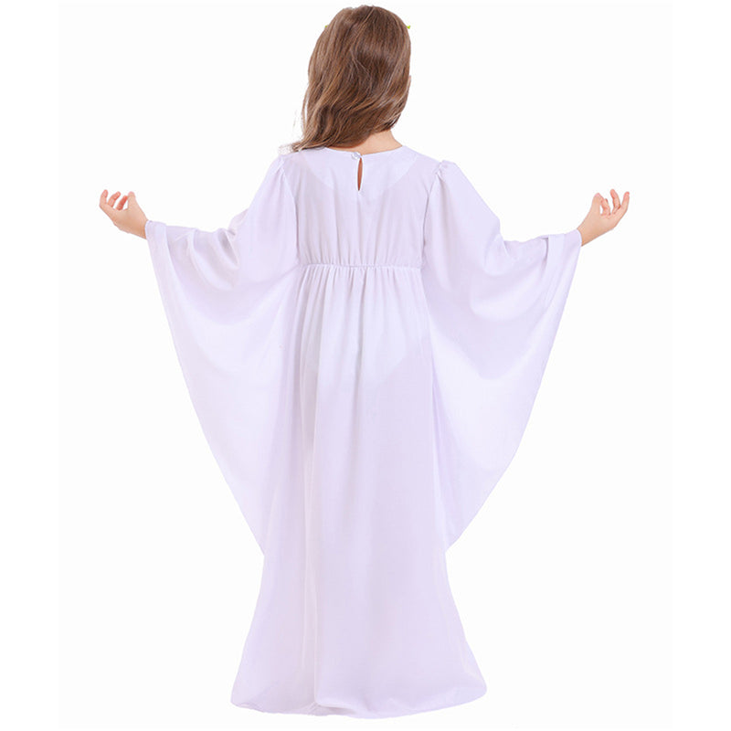 Kids Girls Demon Angel Cosplay Costume White Black Dress Choir Robes