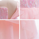 Kids Girls Film Wicked Glinda Cosplay Children Pink Tulle Ball Gown - AwwwCos