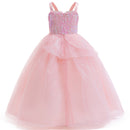 Kids Girls Film Wicked Glinda Cosplay Children Pink Tulle Ball Gown - AwwwCos